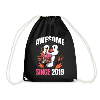 Génial depuis 2019 - 4ème anniversaire de pingouin - Sac de sport léger - noir - Devant