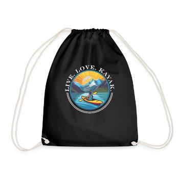 KAYAKS CANOE RAFTING BOAT Kayaking Adults-paddle - Drawstring Bag - black - Front
