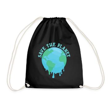 Save The Planet - Turnbeutel - Schwarz - Vorne