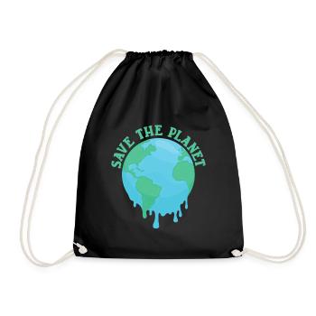 Save The Planet - Turnbeutel - Schwarz - Vorne