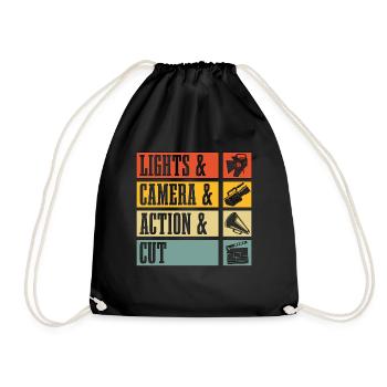 Réalisateur Lumières & Caméra & Film Rétro Film - Sac de sport léger - noir - Devant