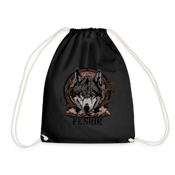 Vieux Norse Ragnarok Loup Dieu Fenrir Divinité Viking - Sac de sport léger - noir - Devant
