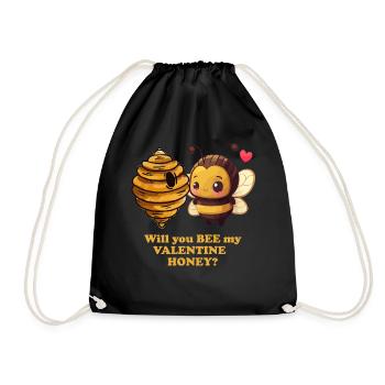 Drôle d’abeille Ma Saint-Valentin Chérie Mignonne Saint-Valentin C - Sac de sport léger - noir - Devant