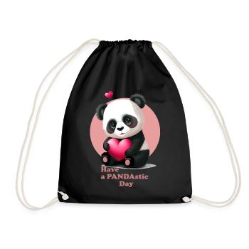 Have a Pandastic Day Cute Valentines Day Panda Hea - Turnbeutel - Schwarz - Vorne