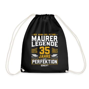 Maurer Legende - 35. Geburtstag Maurer Handwerker - Turnbeutel - Schwarz - Vorne