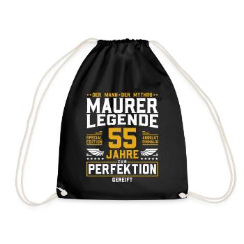Maurer Legende - 55. Geburtstag Maurer Handwerker - Turnbeutel - Schwarz - Vorne