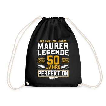 Maurer Legende - 50. Geburtstag Maurer Handwerker - Turnbeutel - Schwarz - Vorne