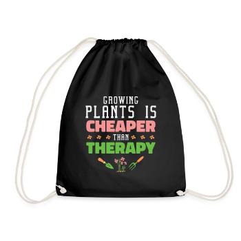 Gartenarbeit Therapie Gärtner Pflanzung Gartenbau - Turnbeutel - Schwarz - Vorne