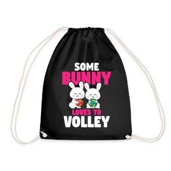 Ostern Volleyball Hase Ferien Kaninchen Sport - Turnbeutel - Schwarz - Vorne
