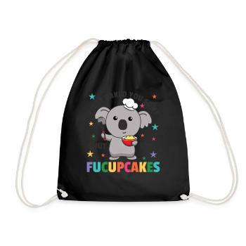 Je viens de vous faire cuire un peu fermer les fucupcakes koala - Sac de sport léger - noir - Devant