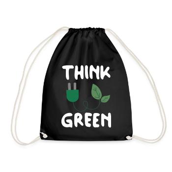 Think Green - Turnbeutel - Schwarz - Vorne