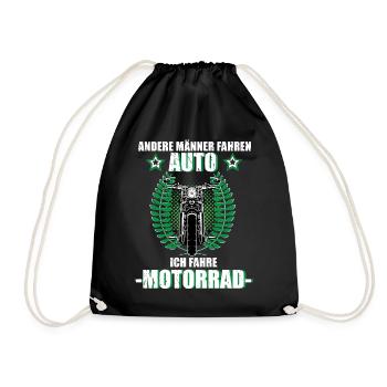 Motorrad Biker Motorradfahrer Motorradtour Tuning  - Turnbeutel - Schwarz - Vorne