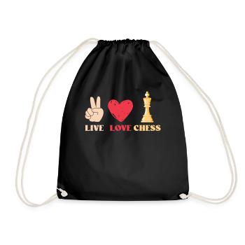 Funny Chess saying Design - Drawstring Bag - black - Front