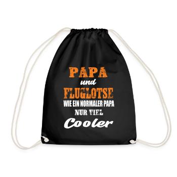 Papa und Fluglotse - Turnbeutel - Schwarz - Vorne