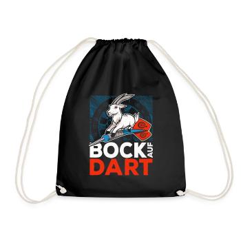 BOCK AUF DARTS DART SPRUCH STEELDARTS DARTSPIELER - Turnbeutel - Schwarz - Vorne