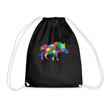 Sanglier polygonal de phacochère - Sac de sport léger - noir - Devant