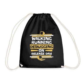 Walking Running Debugging Release Day Coder - Sac de sport léger - noir - Devant