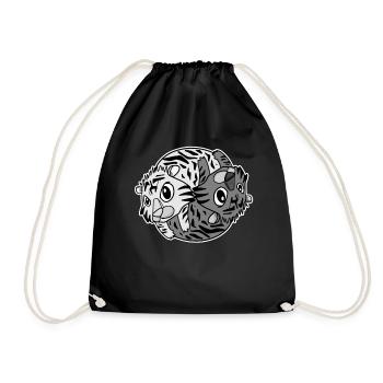 Tiger Yin Yang - Turnbeutel - Schwarz - Vorne