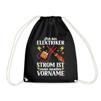 Elektriker Elektroinstallateur Elektroniker - Turnbeutel - Schwarz - Vorne