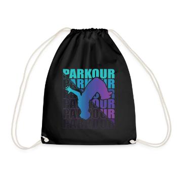 Parkour, Freerunning, Street Workout, Acrobatic - Turnbeutel - Schwarz - Vorne