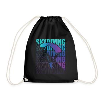 Skydive Freefly Fallschirmspringer Shirt Skydiving - Turnbeutel - Schwarz - Vorne