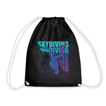 Skydive Freefly Fallschirmspringer Shirt Skydiving - Turnbeutel - Schwarz - Vorne