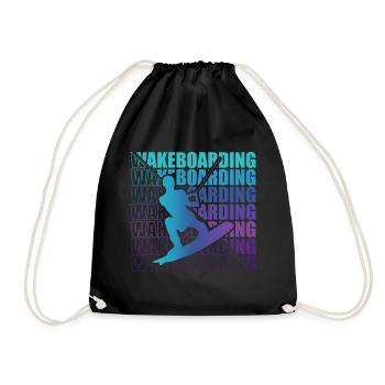 Wakeboard Wakeboarder Wakeboarding Freestyle DNA - Drawstring Bag - black - Front