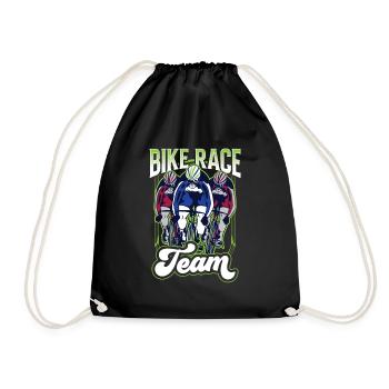 Cycling Race Team Race Cyclist Bicycle - Drawstring Bag - black - Front