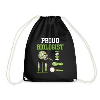 Proud Biologist Biology Biology Teacher - Drawstring Bag - black - Front