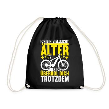 E Bike E-Bike Elektrofahrrad Elektrorad - Turnbeutel - Schwarz - Vorne