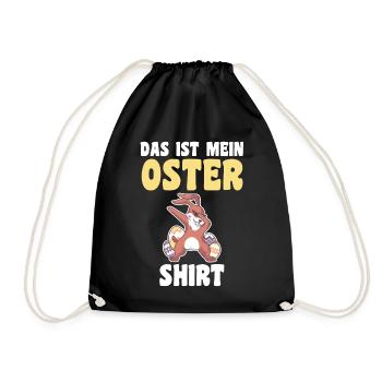 Osterhase Hase Ostern - Turnbeutel - Schwarz - Vorne