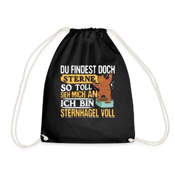 Sieh mich an, ich bin Sternhagel voll! Lustiges - Turnbeutel - Schwarz - Vorne