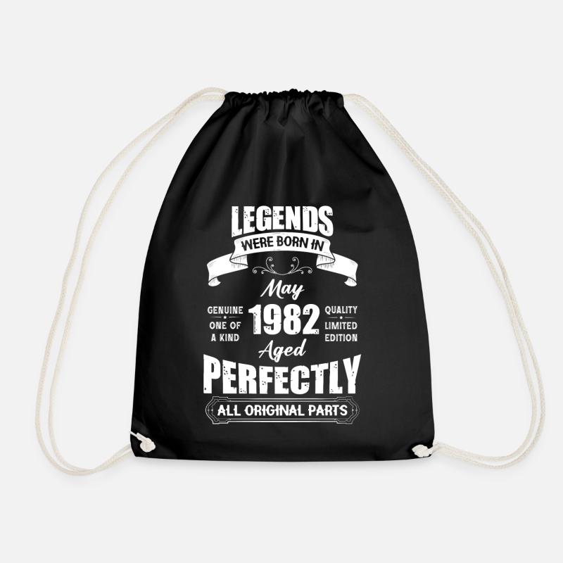 Legends Were Born In May 1982 Birthday - Drawstring Bag - black