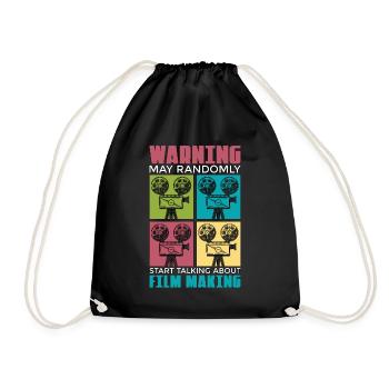 Filmmaking Warning May Randomly Start Film Cinema - Drawstring Bag - black - Front