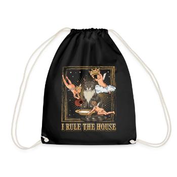 Cats I rule the house Cat lovers - Drawstring Bag - black - Front
