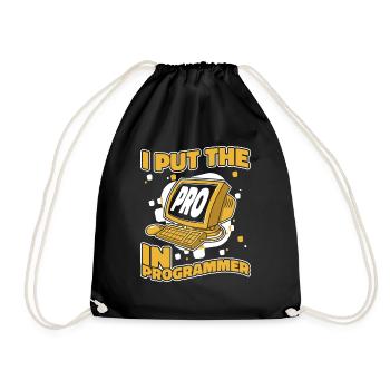 I Put The Pro In Programmer Developer Coder - Drawstring Bag - black - Front