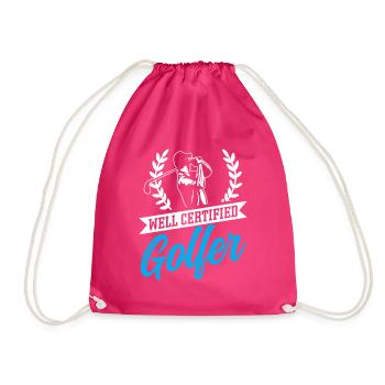 Perfect Golfing Design - Turnbeutel - Fuchsia - Vorne
