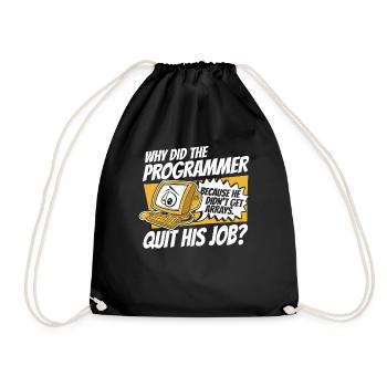 Why Did Programmer Quit Job Developer Coder - Drawstring Bag - black - Front