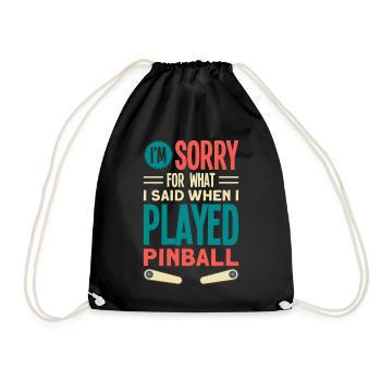 Flipper Retro Pinball Flipperautomat Bumper - Drawstring Bag - black - Front