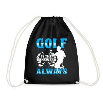 Golf is the answere always - Drawstring Bag - black - Front