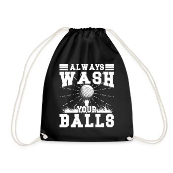 always wash your Balls - Turnbeutel - Schwarz - Vorne