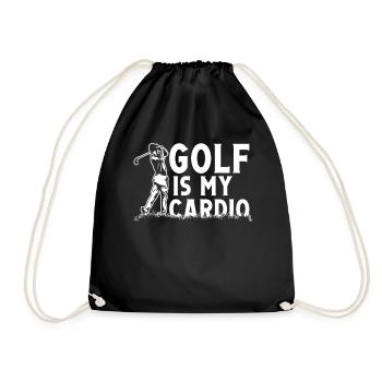 Golf is my Cardio - Turnbeutel - Schwarz - Vorne