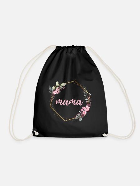 Mama Blumenkranz Blumen Flowers - Turnbeutel - Schwarz