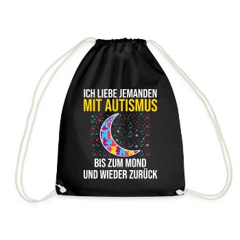 Autismus Autist Autisten - Turnbeutel - Schwarz - Vorne