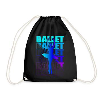 Ballet, Ballerine, Fille, Fille, Danse - Sac de sport léger - noir - Devant