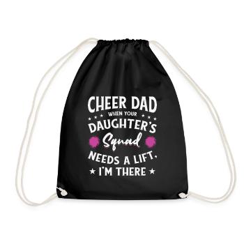 Cheerleader Proud Cheer Dad Cheerleading Beer - Drawstring Bag - black - Front