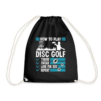 How to play Disc Golf - Drawstring Bag - black - Front