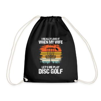 Let me play Discgolf - Drawstring Bag - black - Front