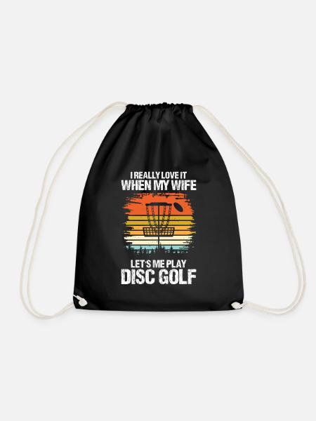 Let me play Discgolf - Turnbeutel - Schwarz