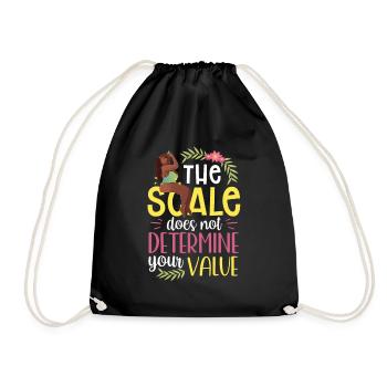 Die Waage Bestimmt Nicht Deinen Wert Bodyshaming - Turnbeutel - Schwarz - Vorne